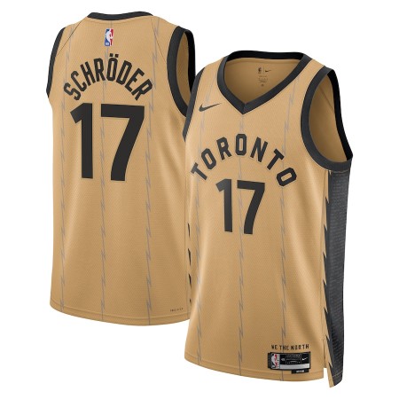 Dres Toronto Raptors Dennis Schroder Nike 2023-24 City Edition Zlato Swingman